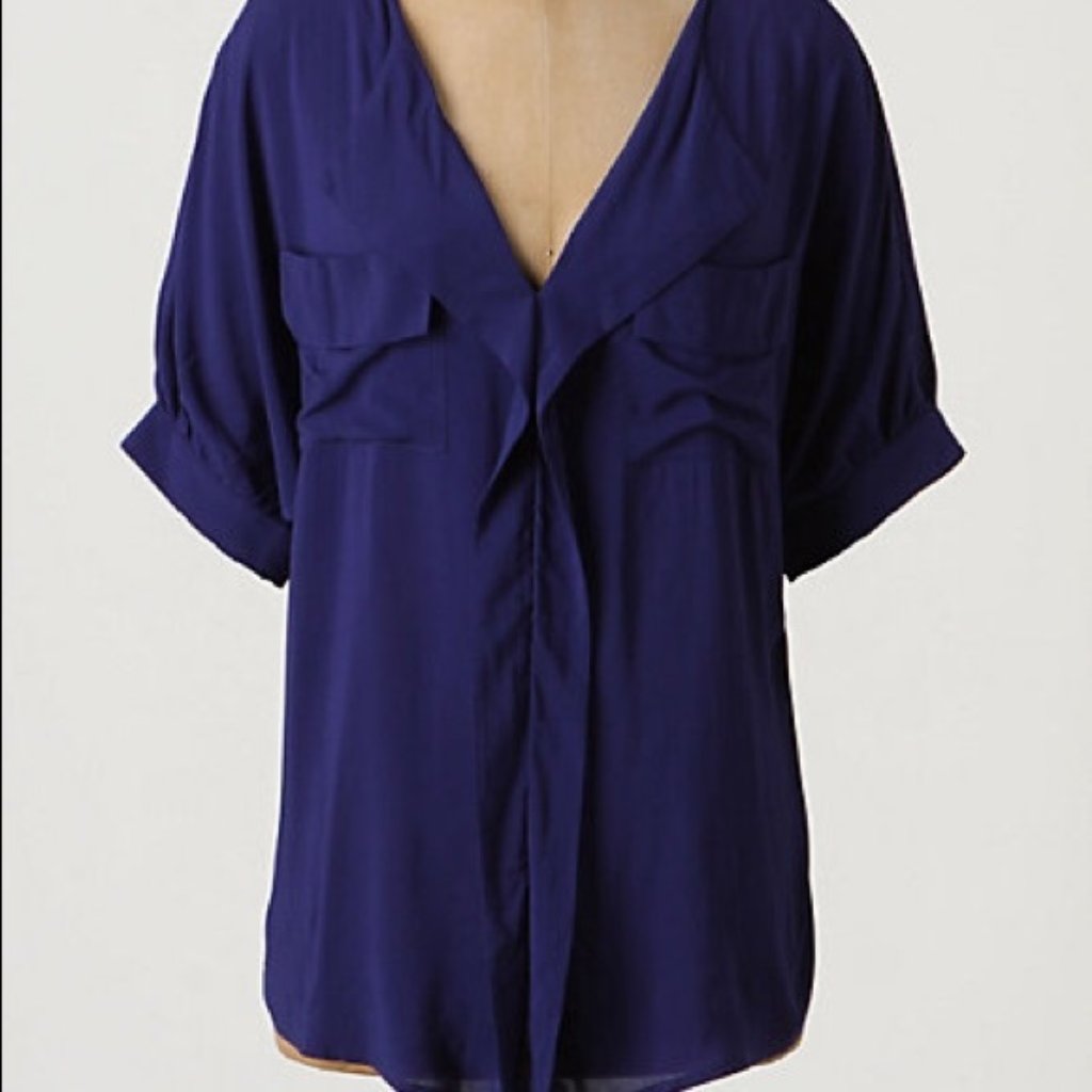 Odille Freya Blouse Anthropologie Blue Size Small